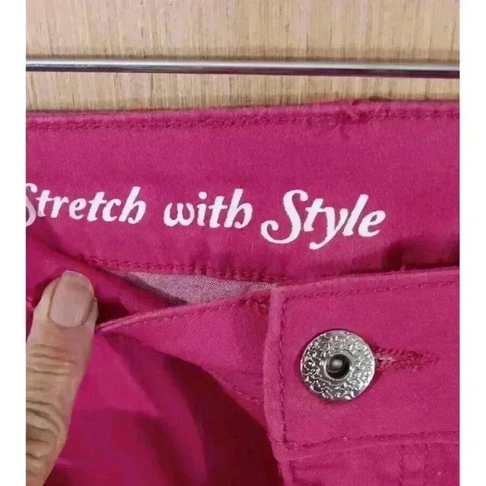 Signature Studio (16) Pink Ultimate Stretch With Style Mid-rise Tapered Leg - Picture 3 of 10